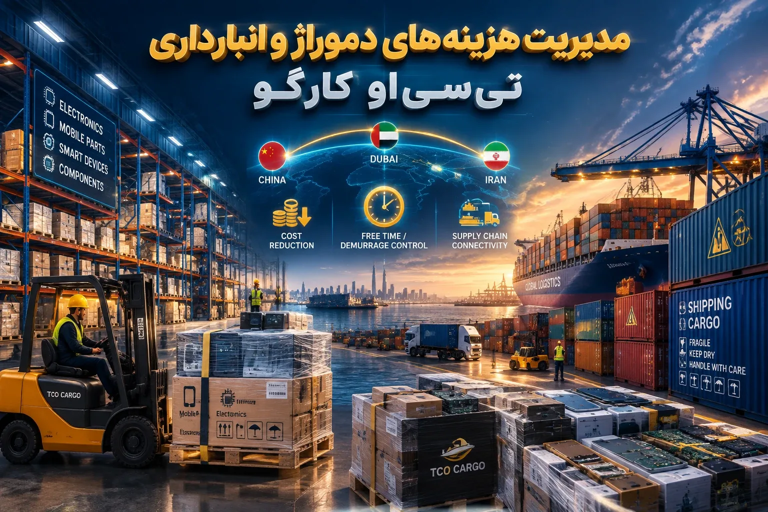 نحوه مدیریت هزینه‌های دموراژ و انبارداری بار در مبادلات چین و دبی طی شرایط اضطراری